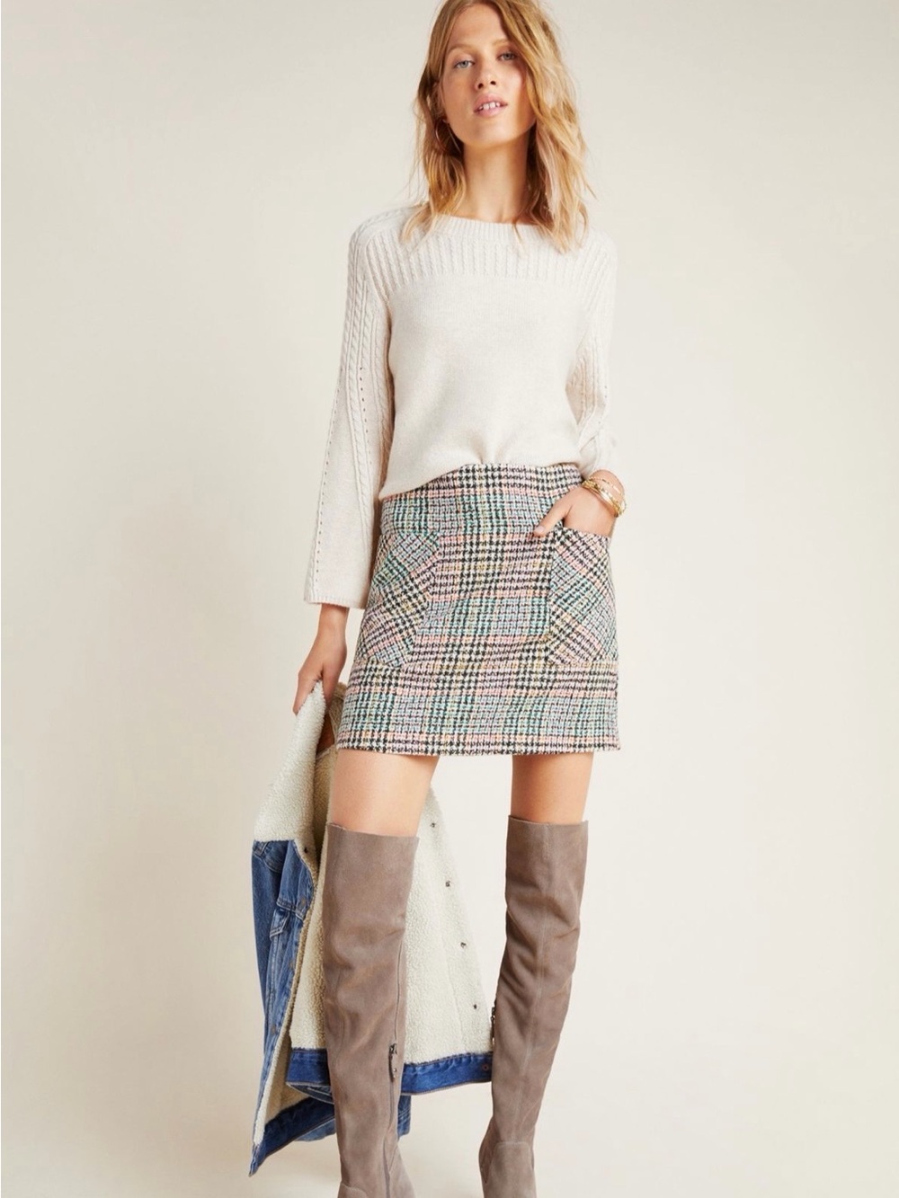 Maeve plaid mini skirt